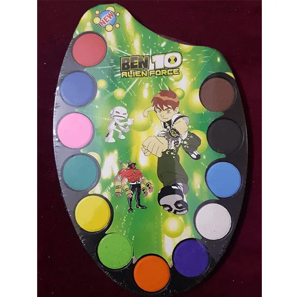 Small Artist Palette with 12 Water Colour and Paint Brush (Set of 2)