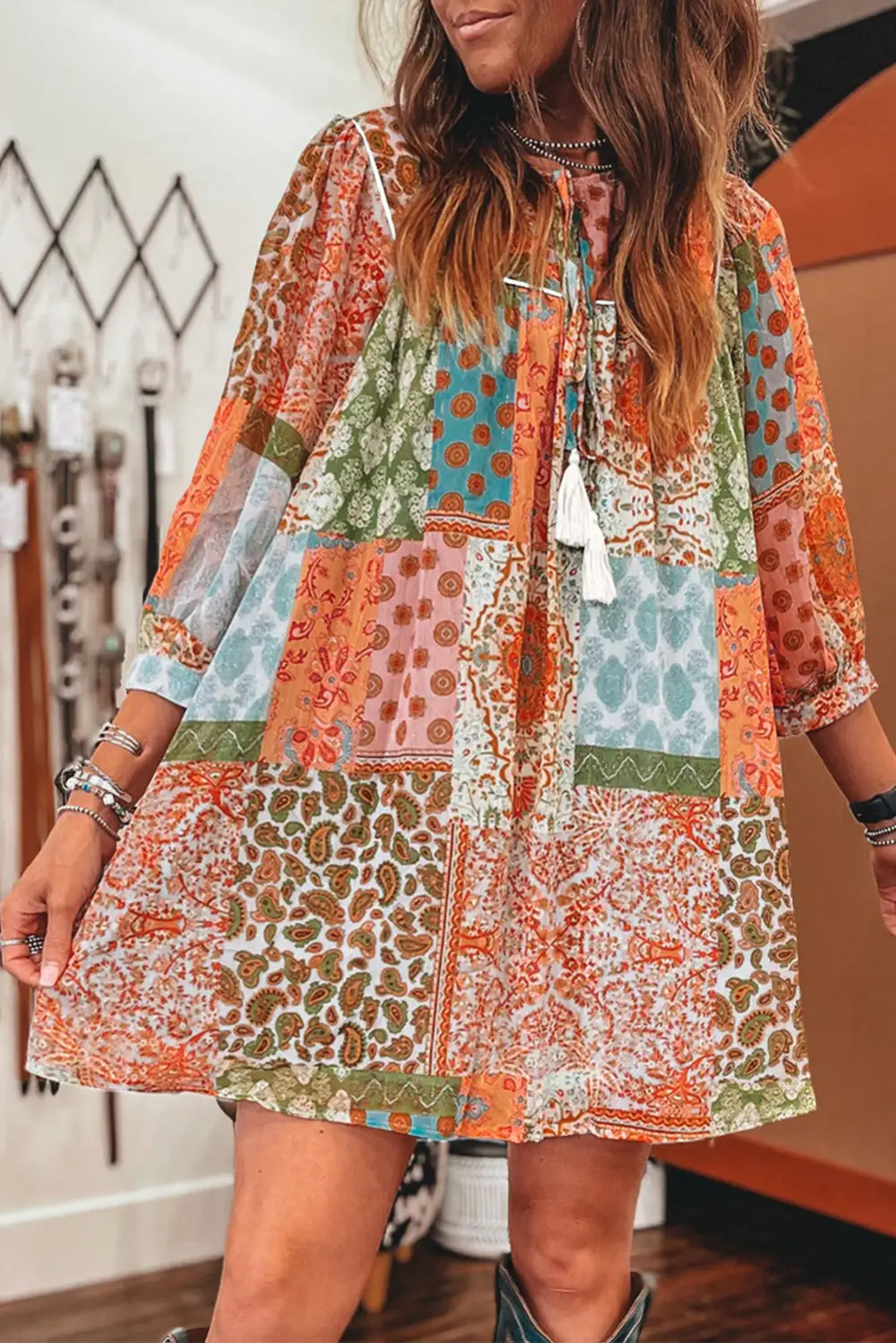 Paisley Relaxed Fit Mini Dress