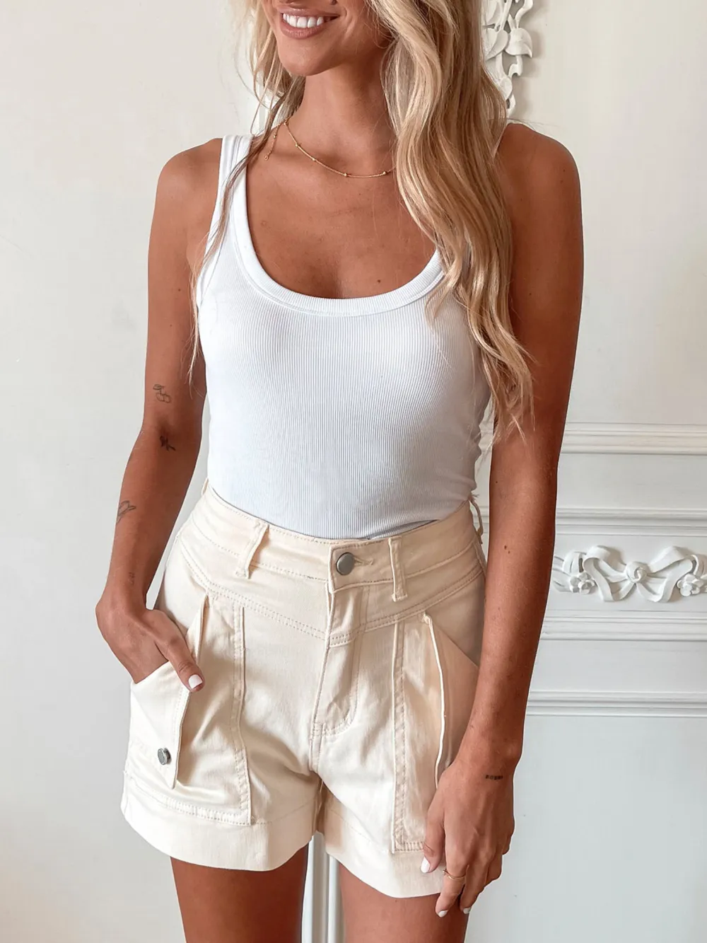 Cream Daily High Waist Shorts