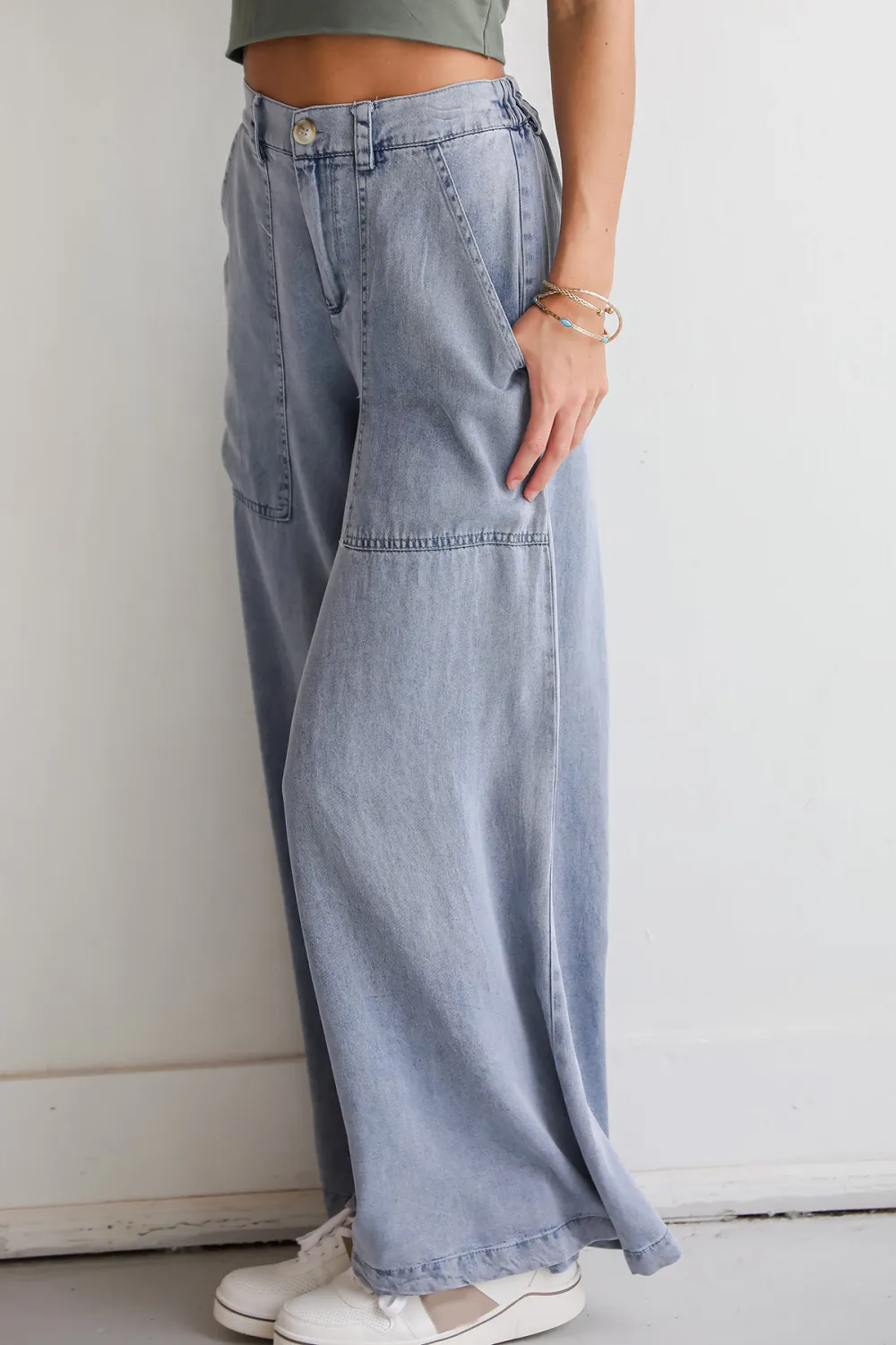 Denim Wide Leg Pants