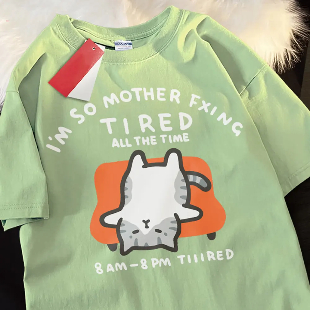Cat Tired Graphic T-Shirt