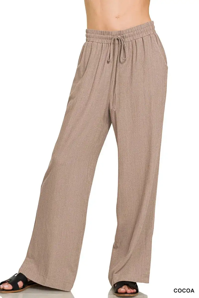 Relaxed Linen Drawstring Pants