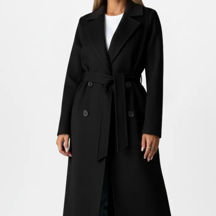 Belted Double-Breasted Trench Coat