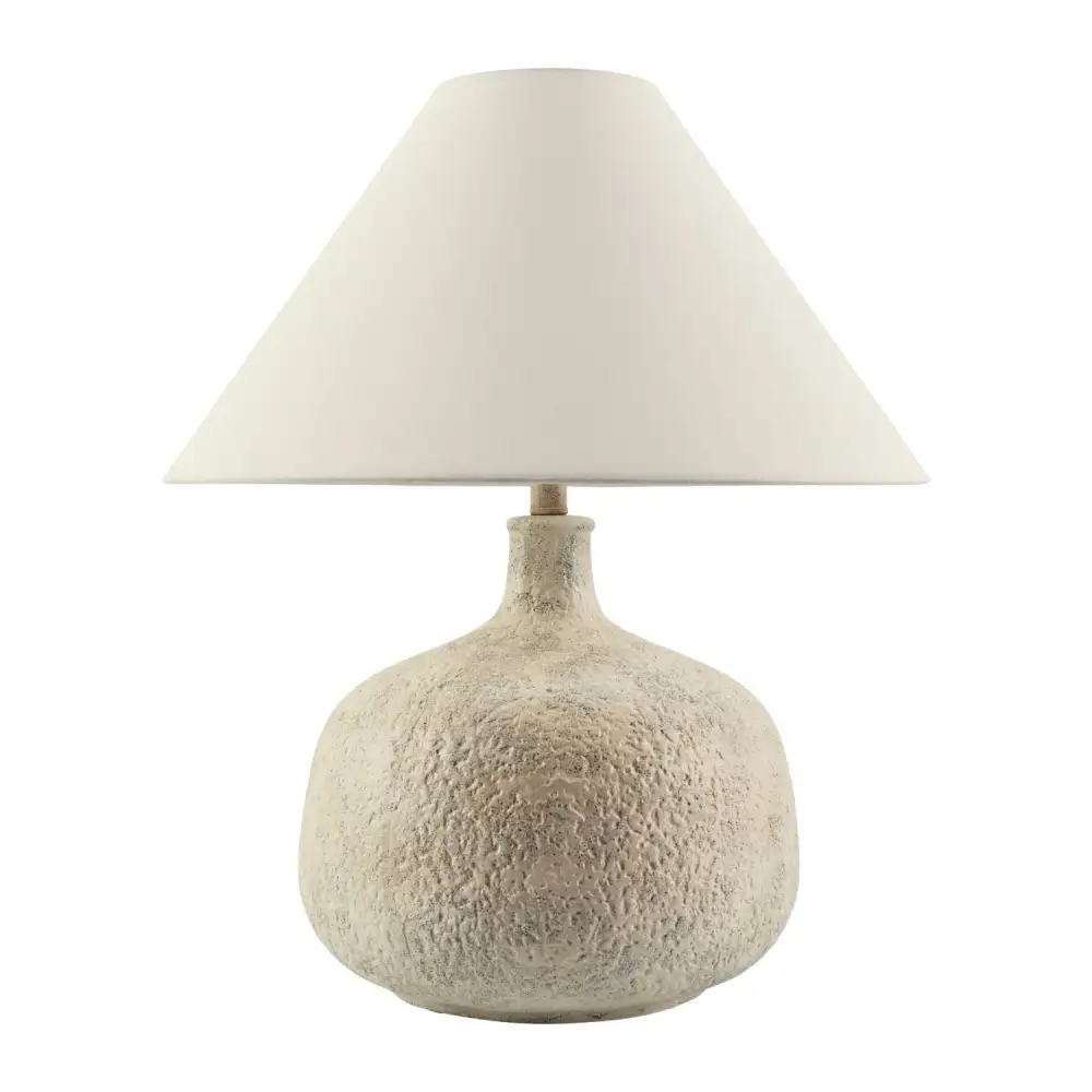 Textured Ceramic Cement Linen Table Lamp