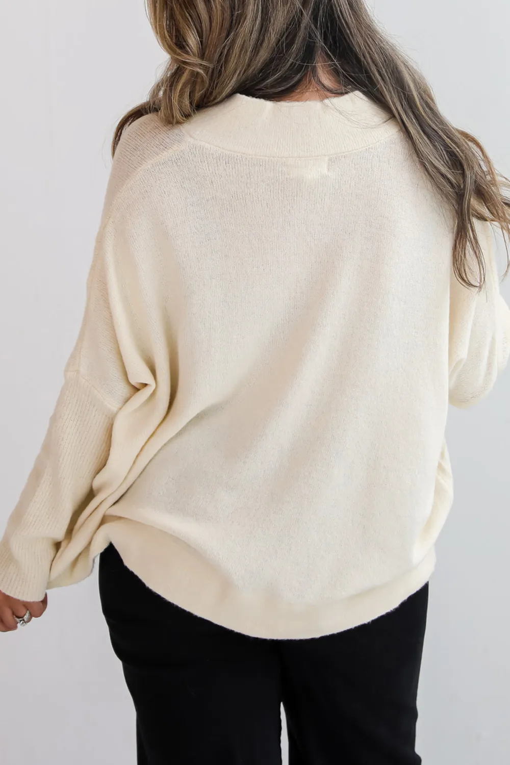 Long Dolman Sleeves Ivory Sweater