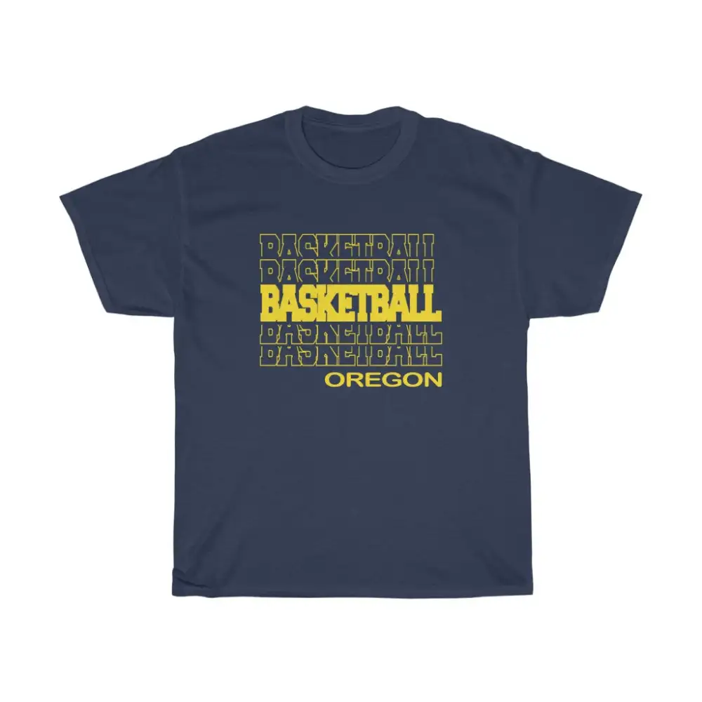Basketball Oregon in Modern Stacked Lettering