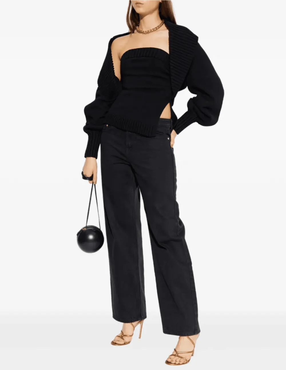 Cotton Cropped Open-Knit Ribbed Cardigan