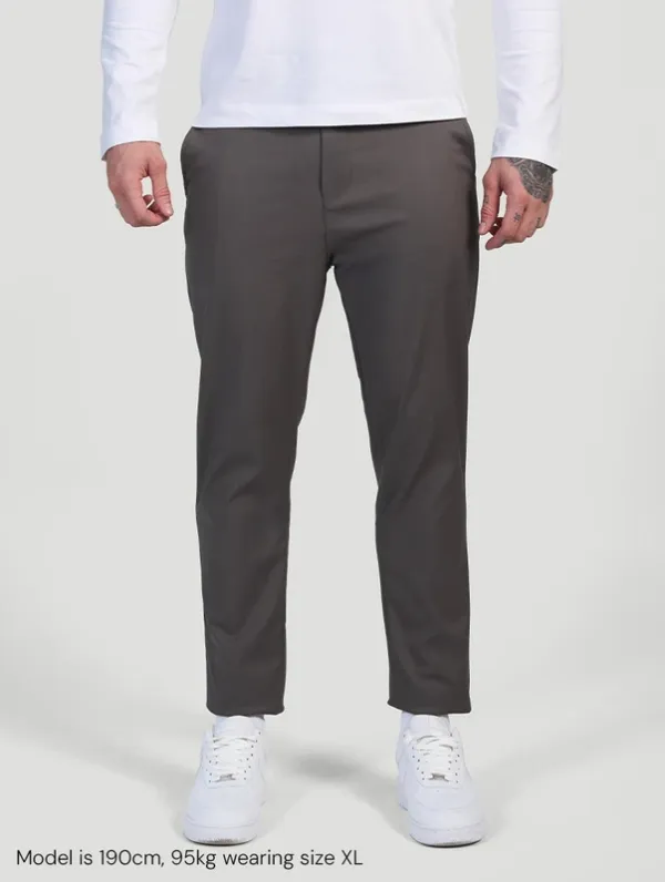 Grey Stretch Pants Clean Cut