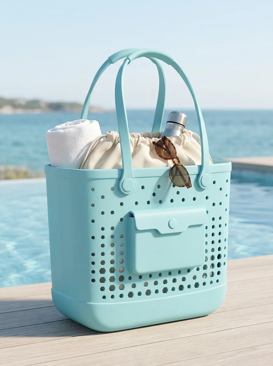 Summer Perforated Vacation Perforated Beach Tote Bag