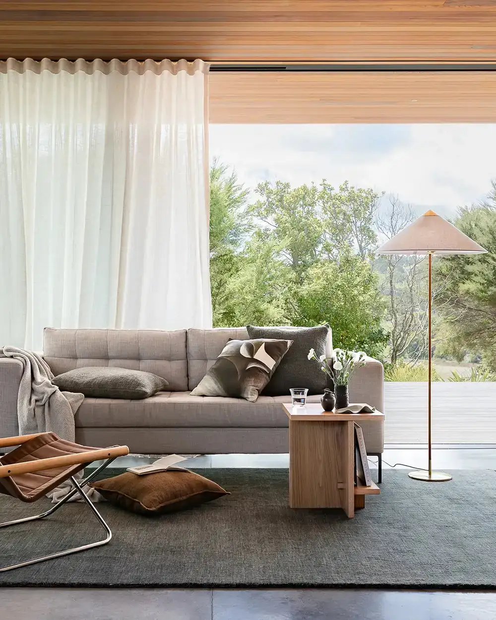 Wool Contemporary Minimalist Layered Area Rug
