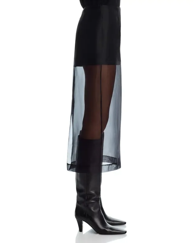 Semi Sheer Lined Skirt