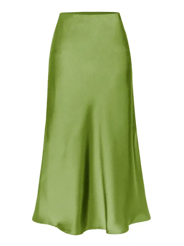Airy Simple Satin Skirt