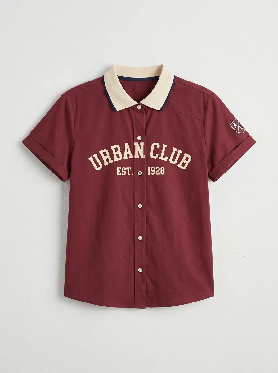 Unisex Urban Club 1928 Varsity Letter Printed Polo Shirt