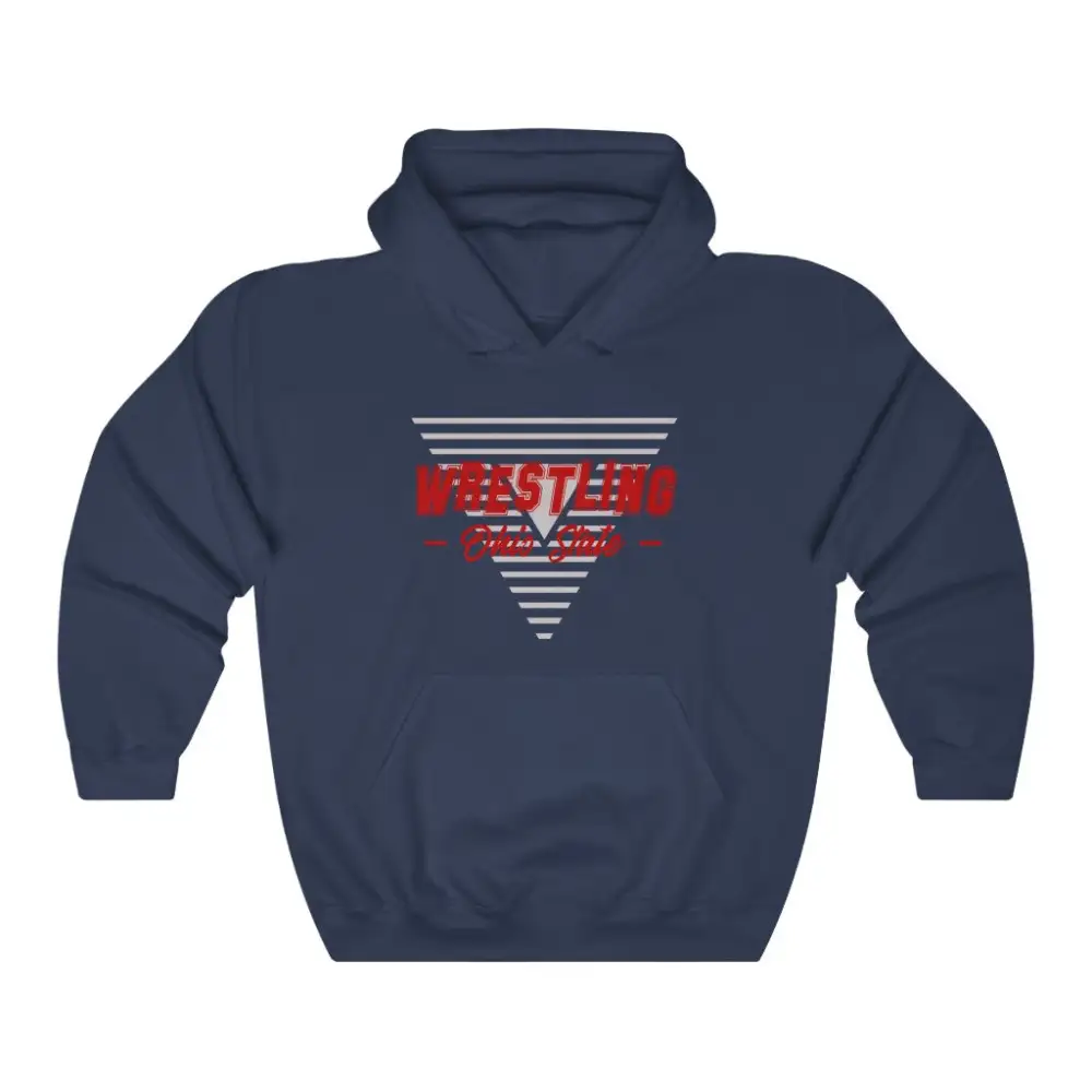 Relaxed Triangle Emblem Wrestling Graphic Pullover Hoodie