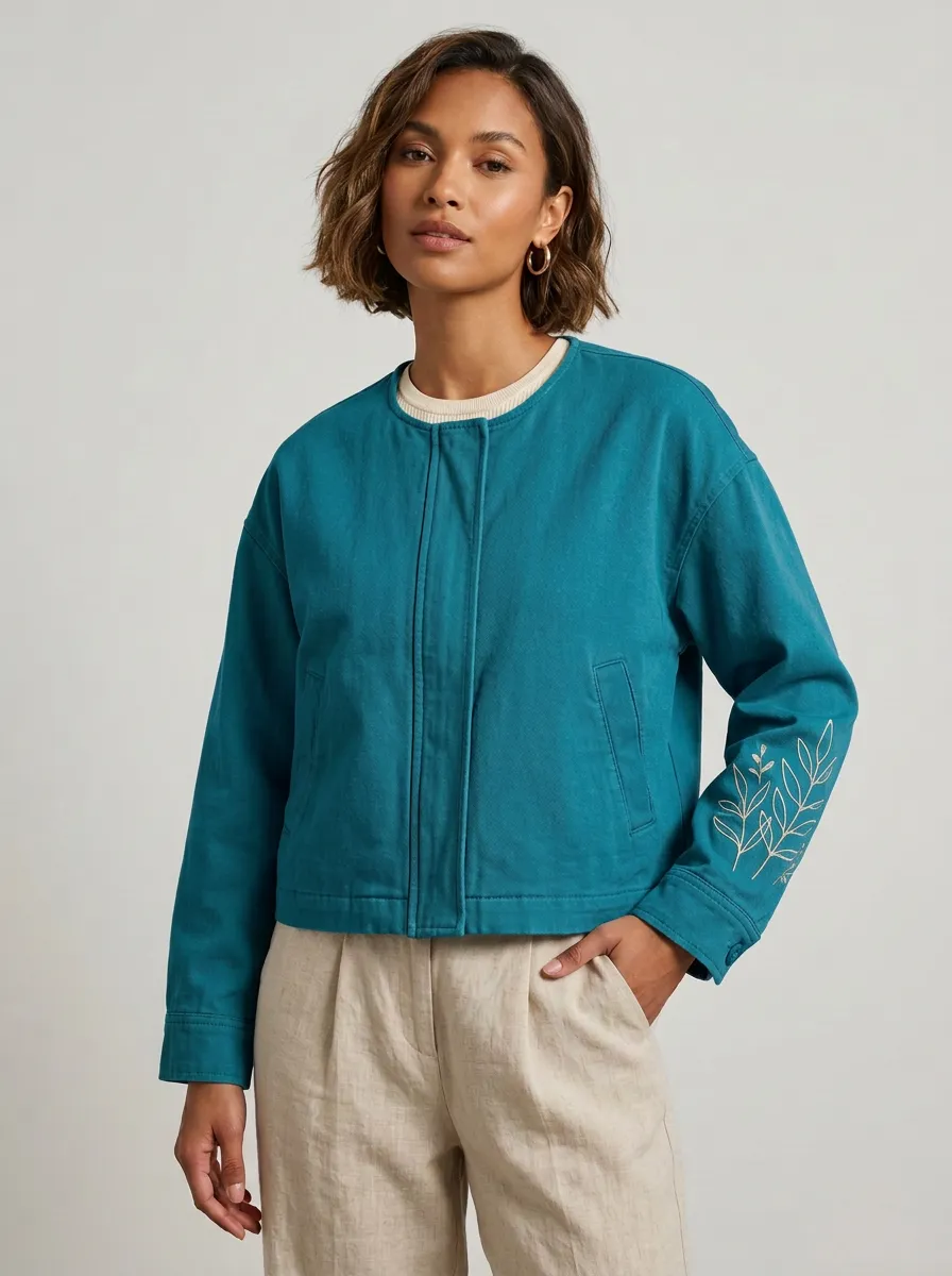 Women's Camden Botanical Leaf Embroidered Jacket