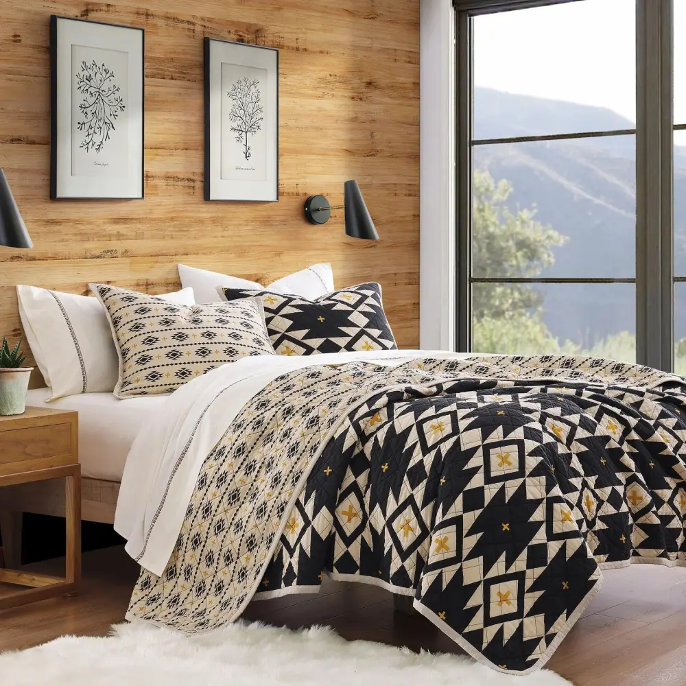 Stonewashed Reversible Quilt Set