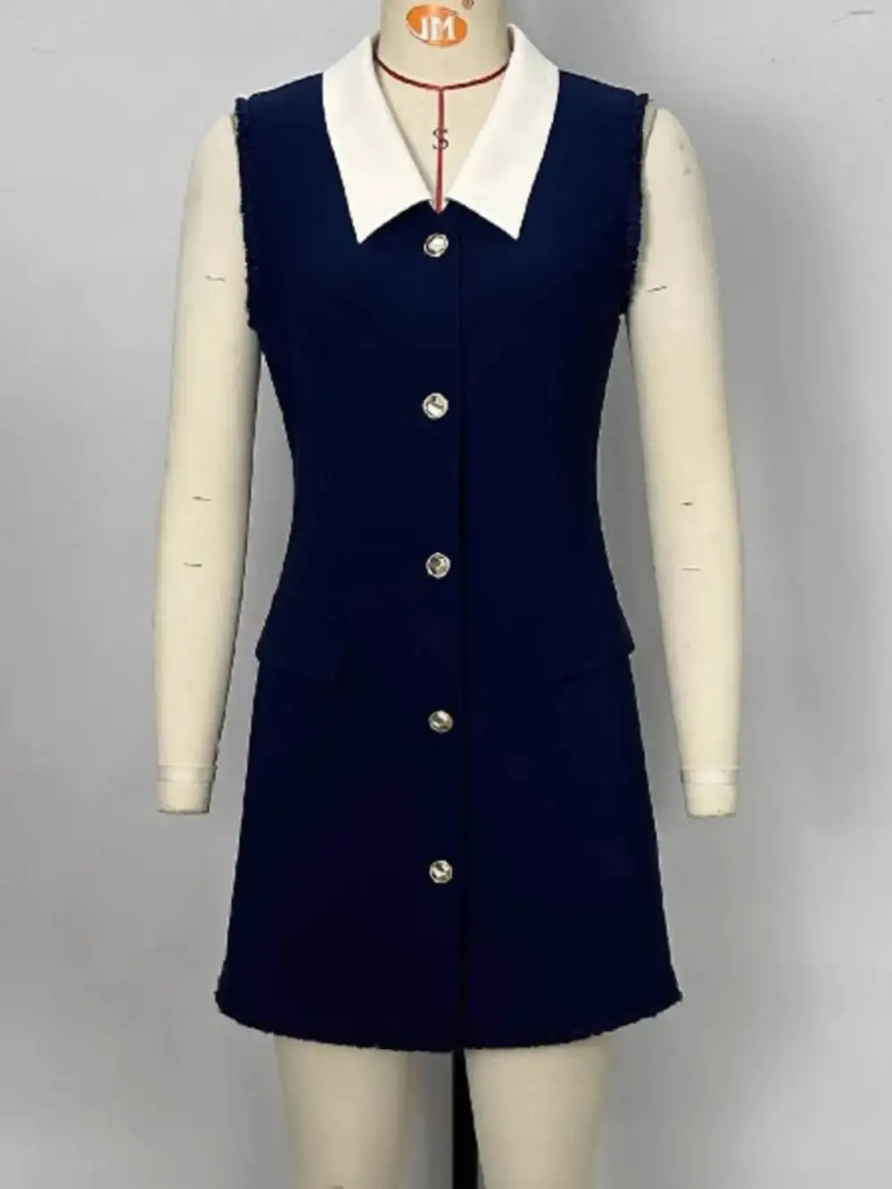 College Collar Contrast Mini Dress