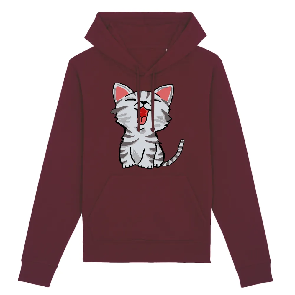 Small Cat Graphic Pullover Hoodie