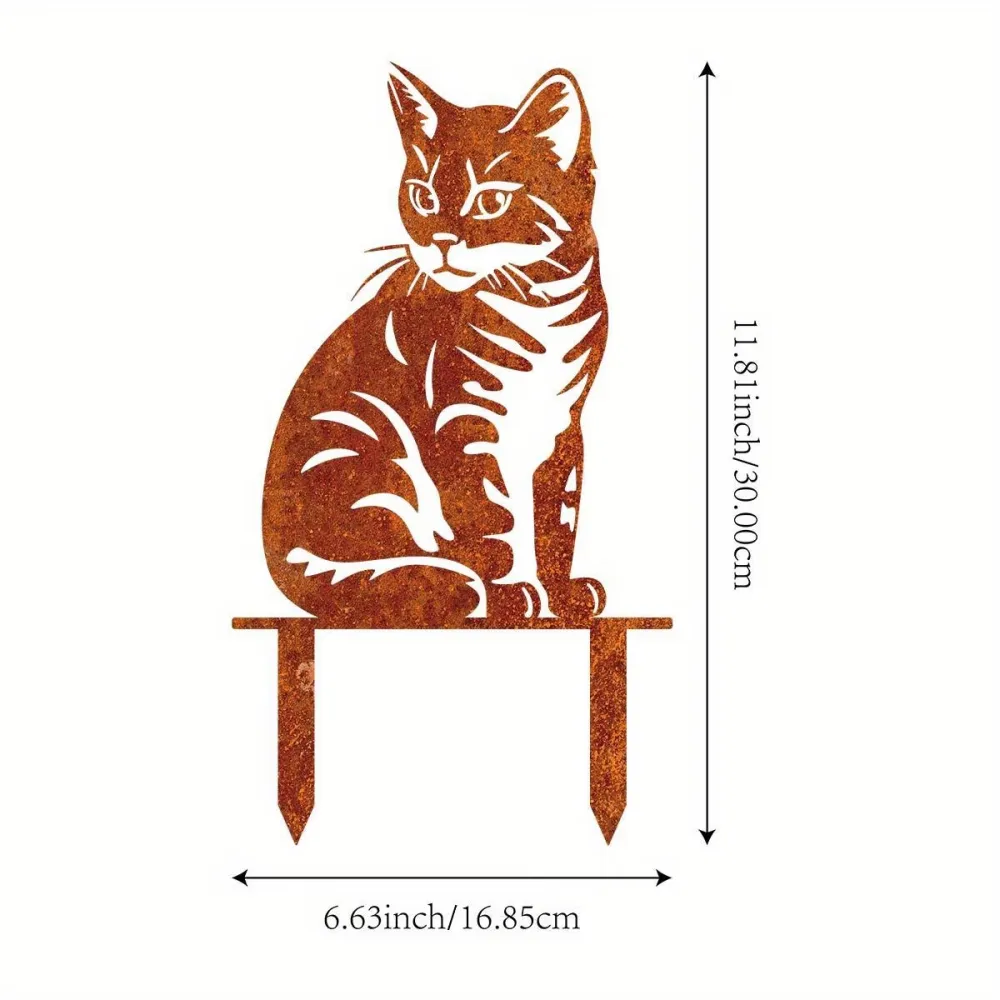 Rustic Cat Garden Decor