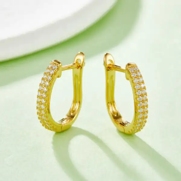 Everyday Moissanite Sterling Silver Huggie Earrings