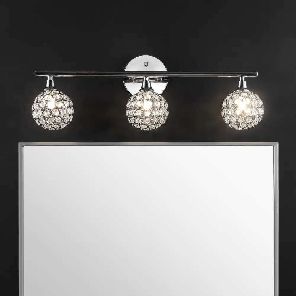 Triple-Light Iron/glass Contemporary Glam LED Vanity Light