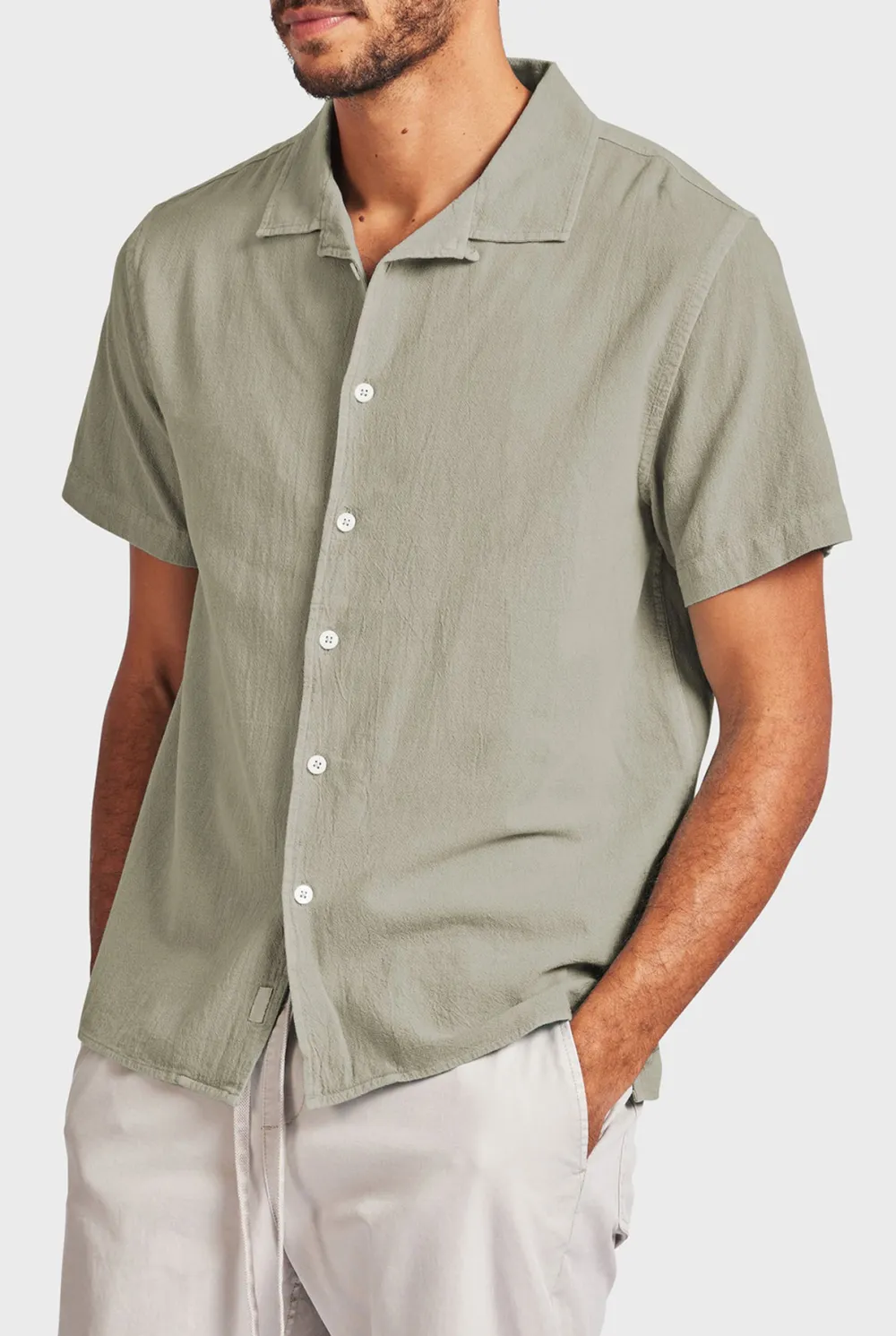 Oversized Linen Short Sleeve Button Down Shirt