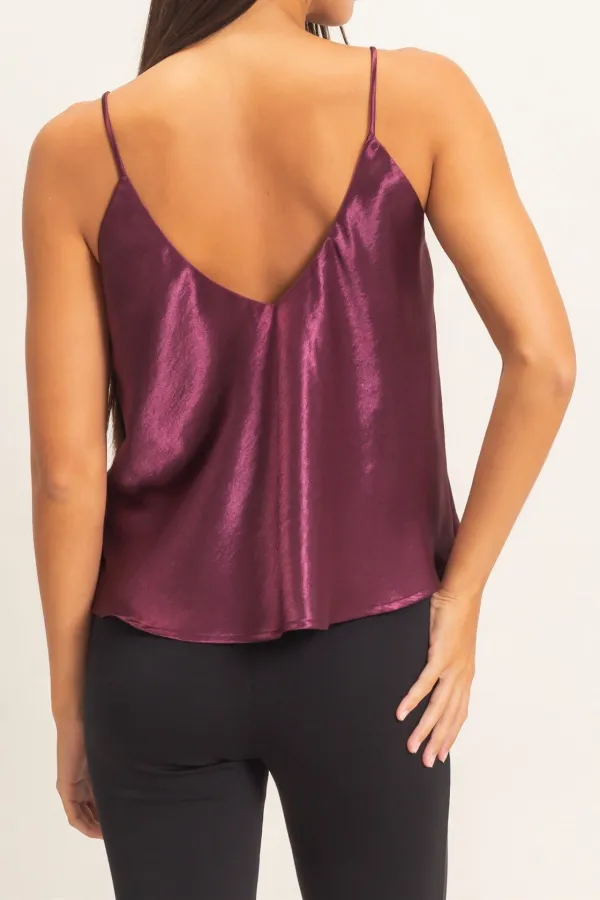V-neck Satin Cami Top