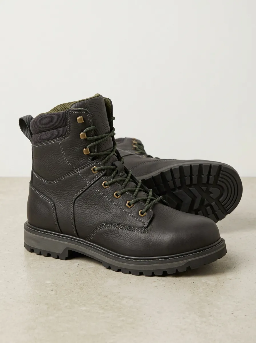 Unisex Urban Outdoor Hiking Topographic Pattern Print Work Boots