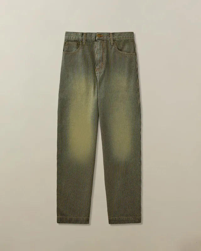 Striped Denim Jeans Indigo Grunge