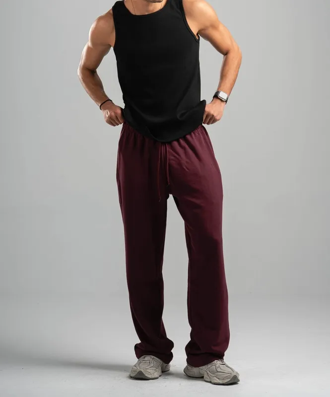 Burgundy Relaxed Fit Sweatpants