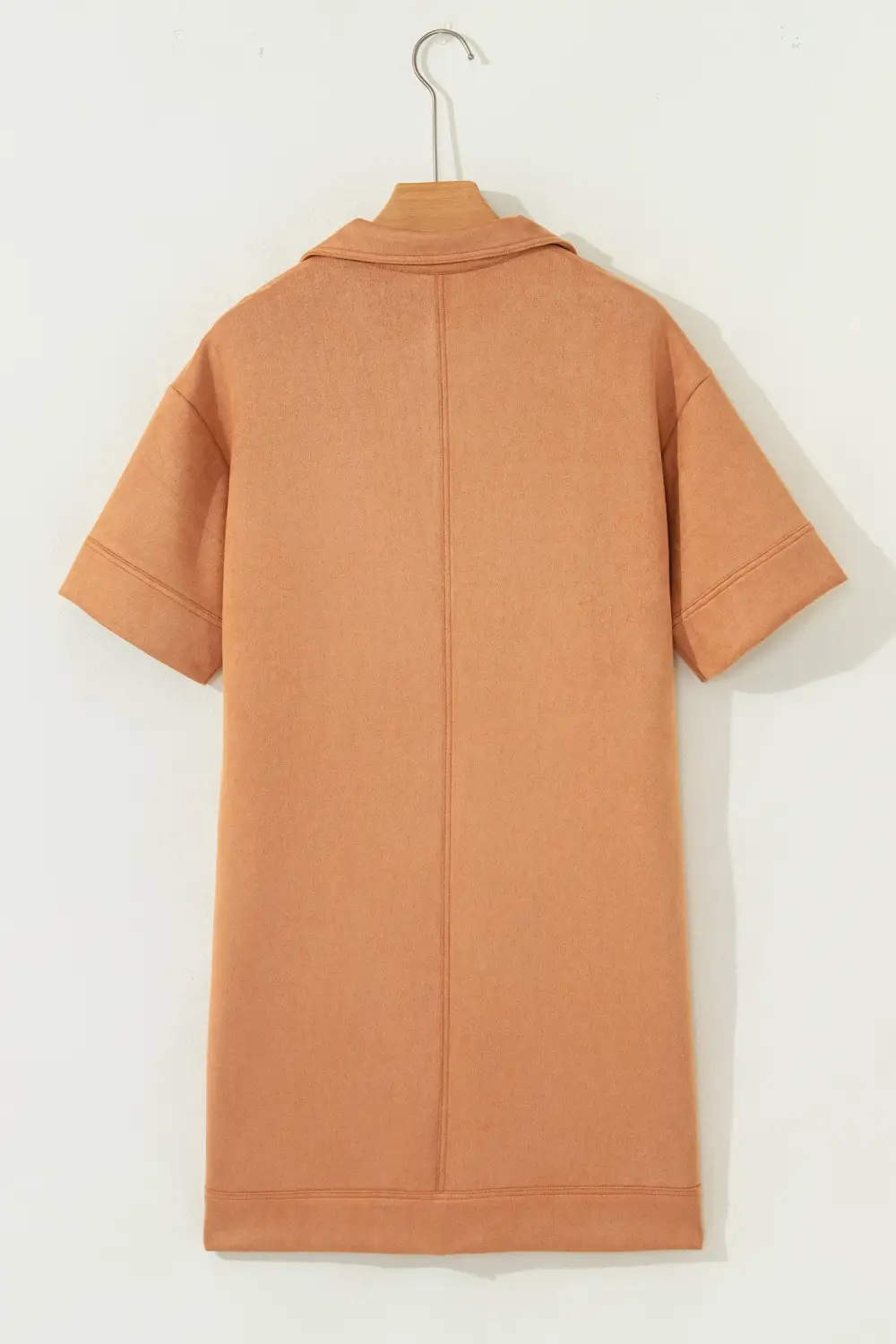 V Neck Short Sleeve Collared Mini Dress