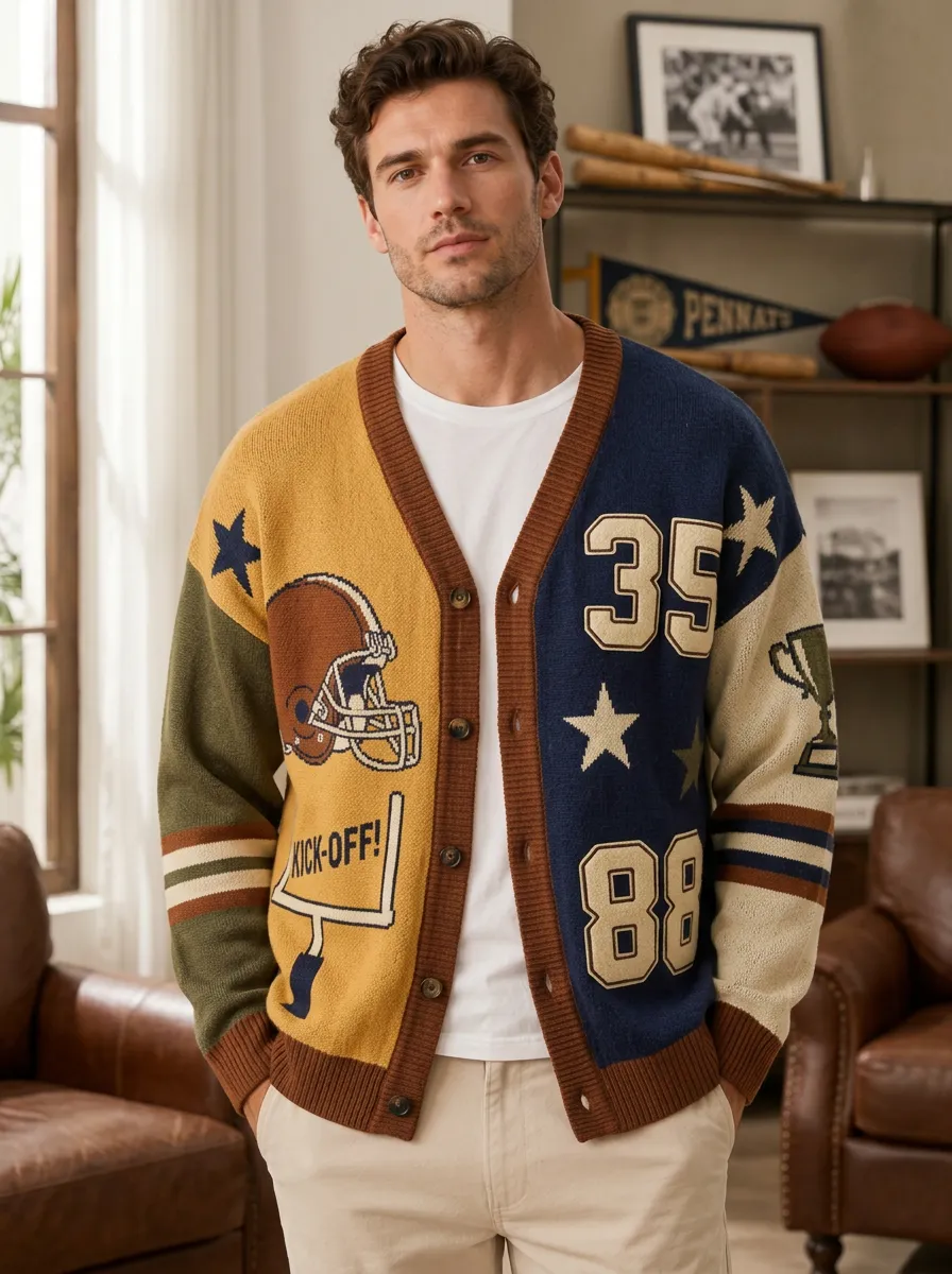 Men's Heritage Football Helmet Trophy Cardigan
