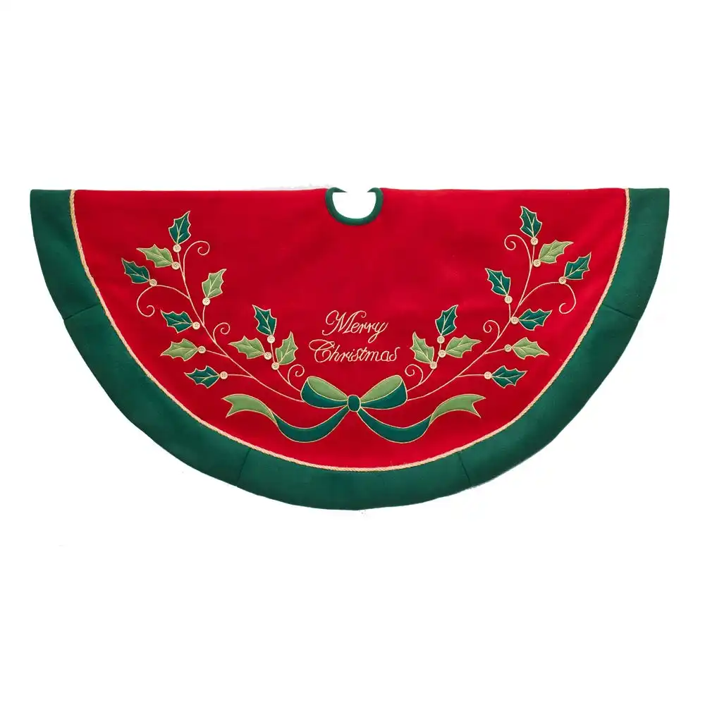 Holly Motif Tree Skirt