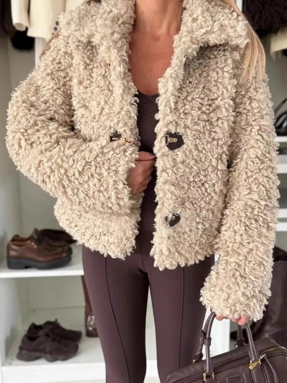 Sherpa Button Down Outerwear Jacket