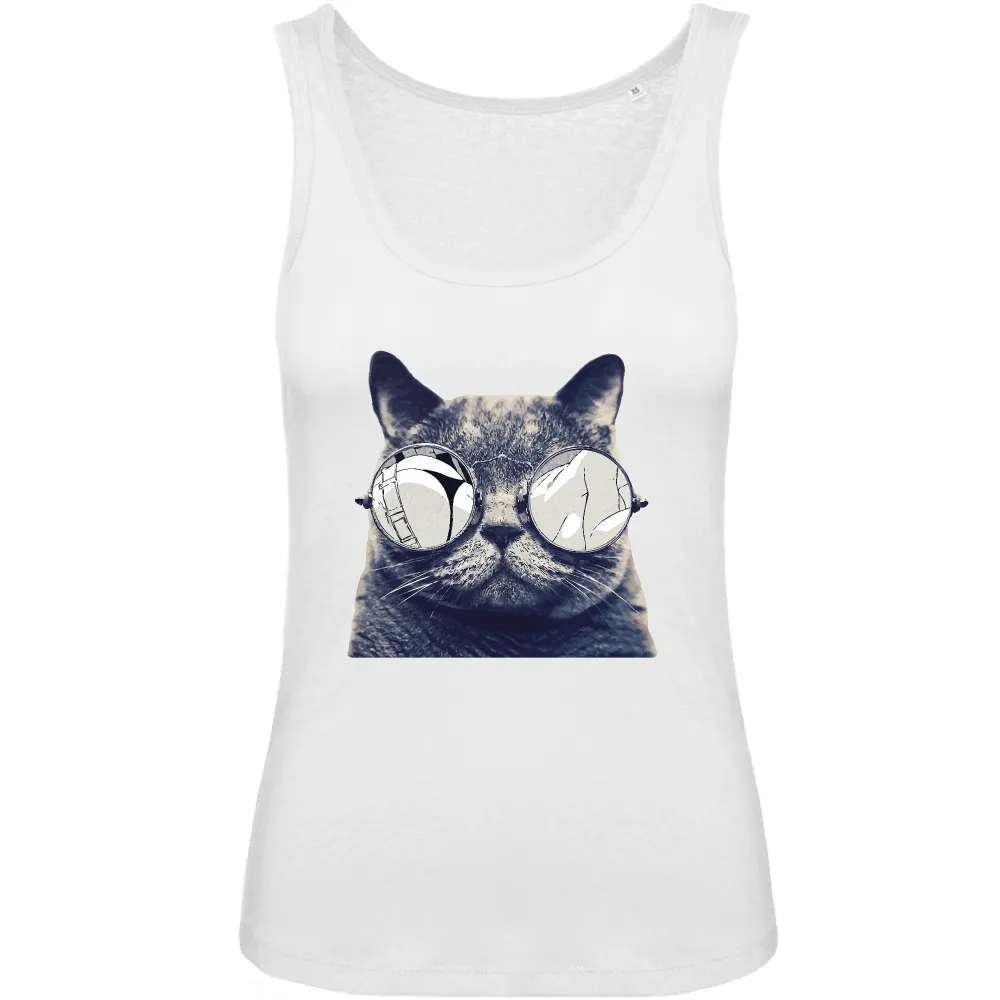 Glasses Cat Graphic Tank