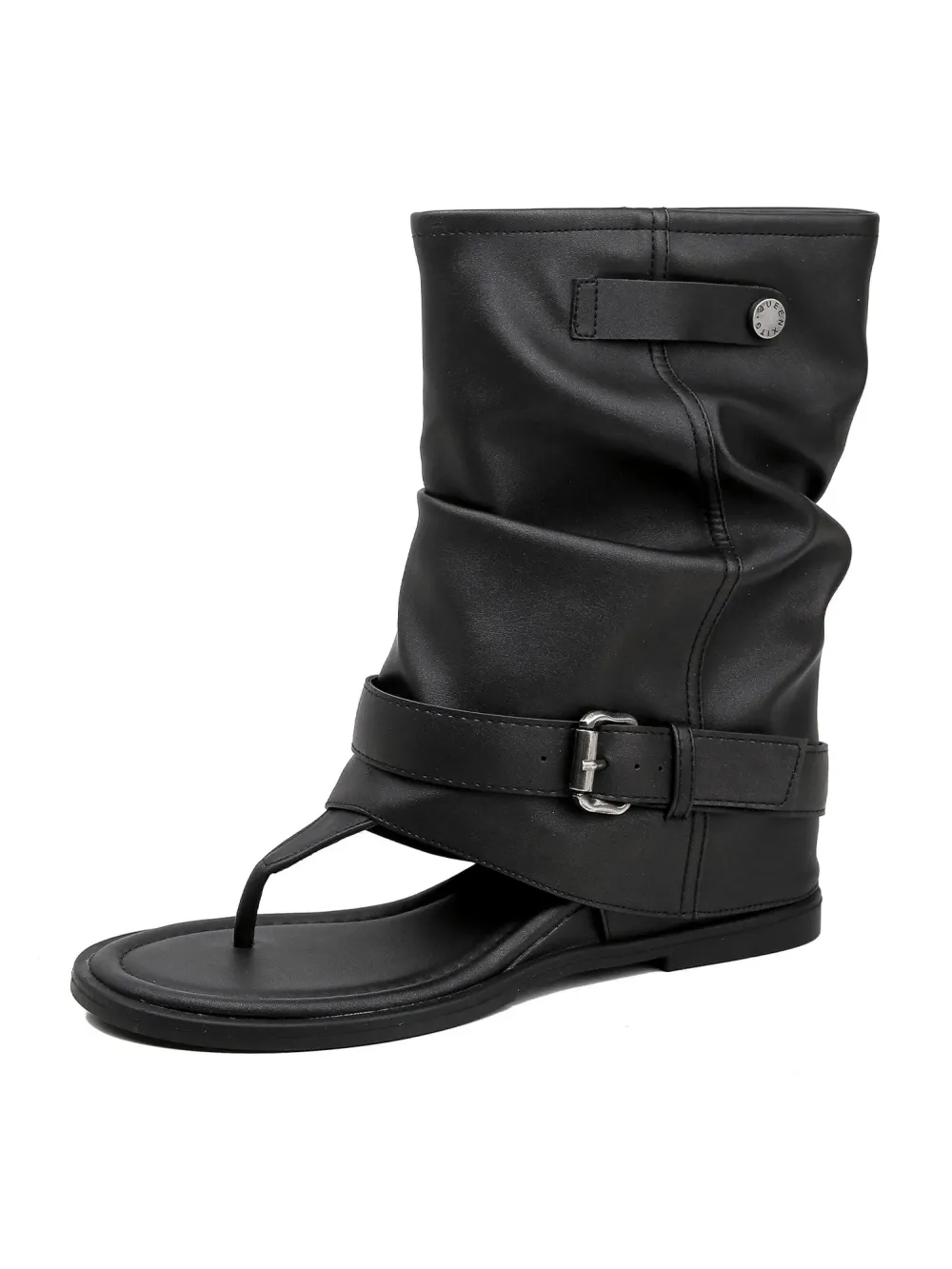 Yasmin Ruched Leather Open-toe Boots