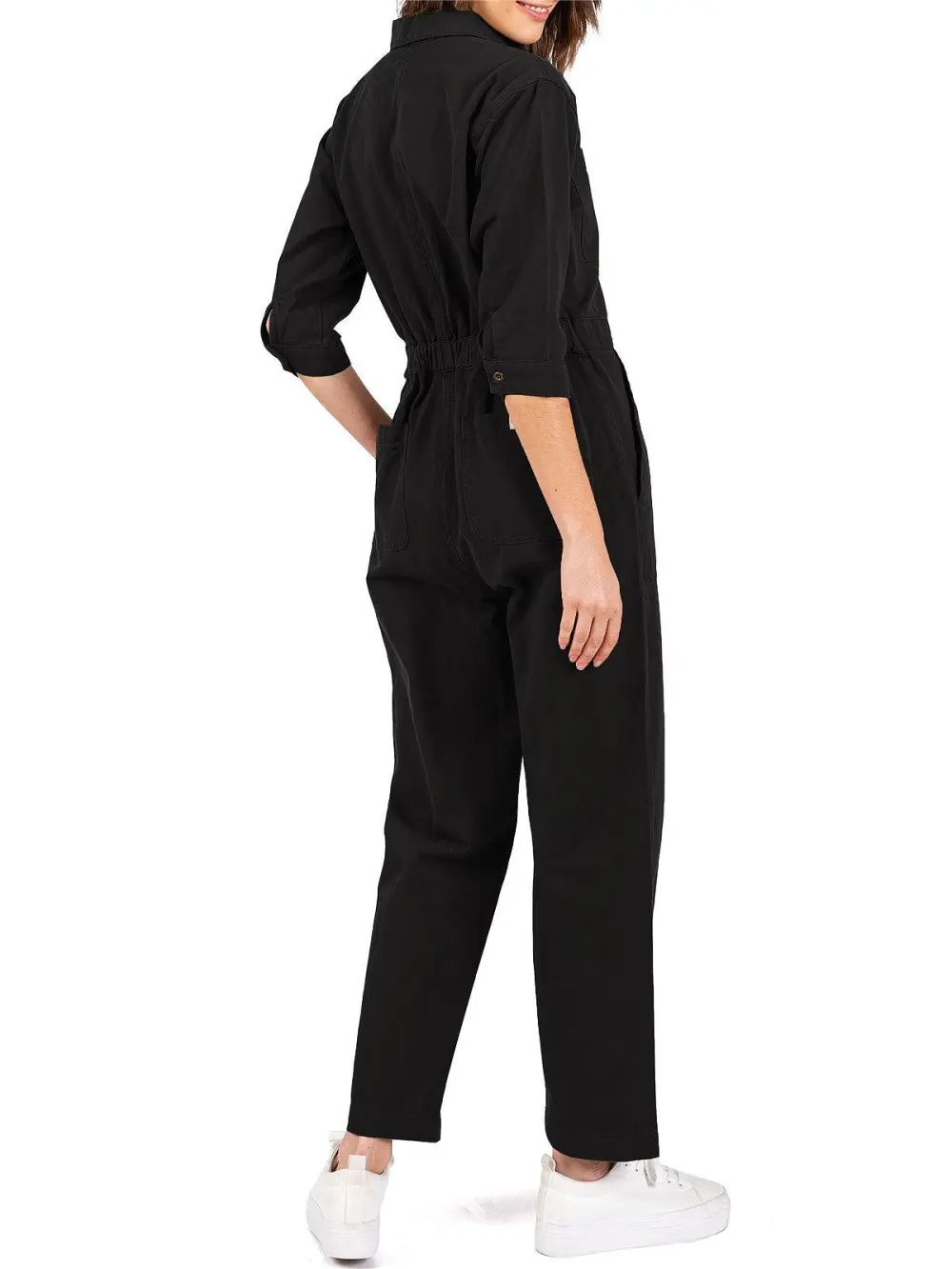 Olive Green Long - Sleeve Cargo Jumpsuit