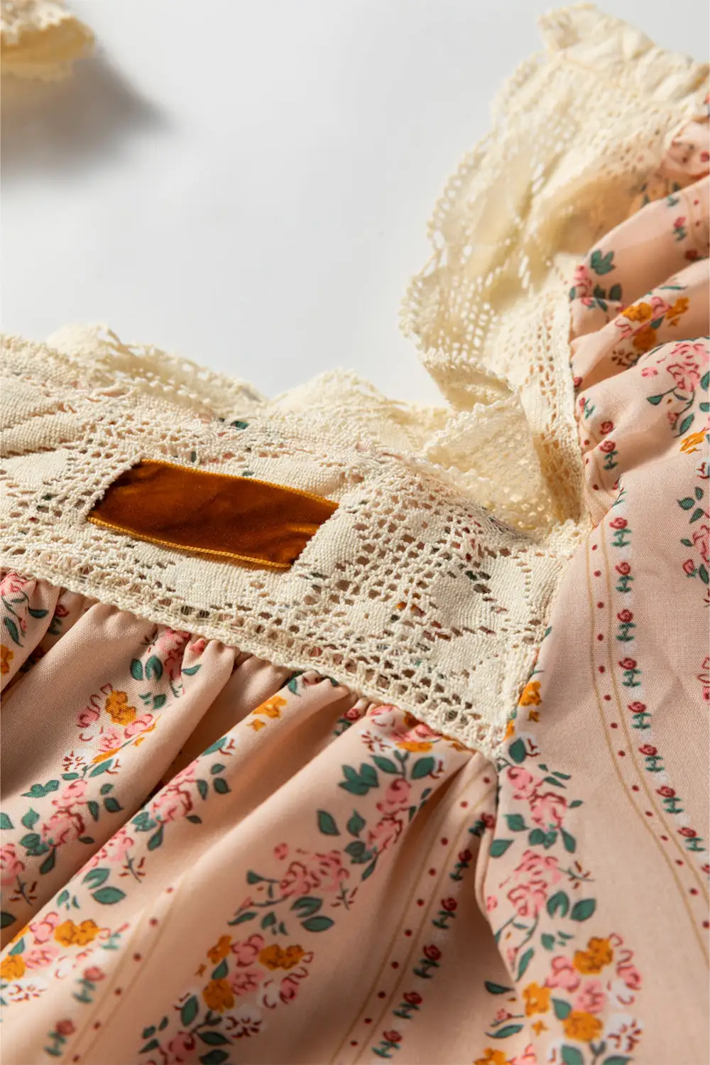 Floral Patchwork Lace Mini Dress
