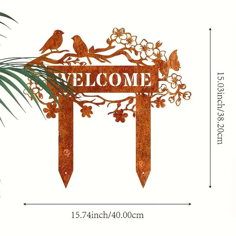 Rustic Welcome Garden Stake