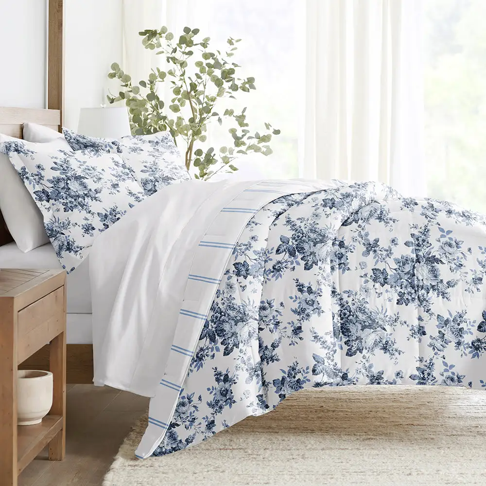 Cabbage Rose Reversible Down Alternative Comforter Set