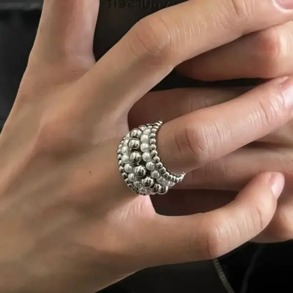 Layered Pearl Beaded Ring