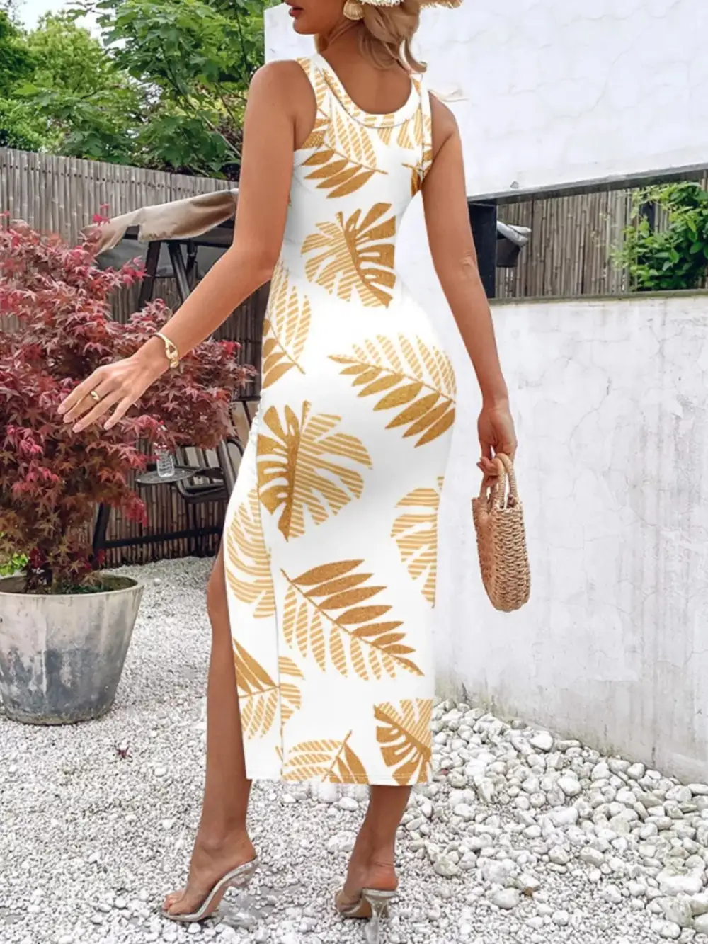 Classic Ruched Sleeveless Midi Dress