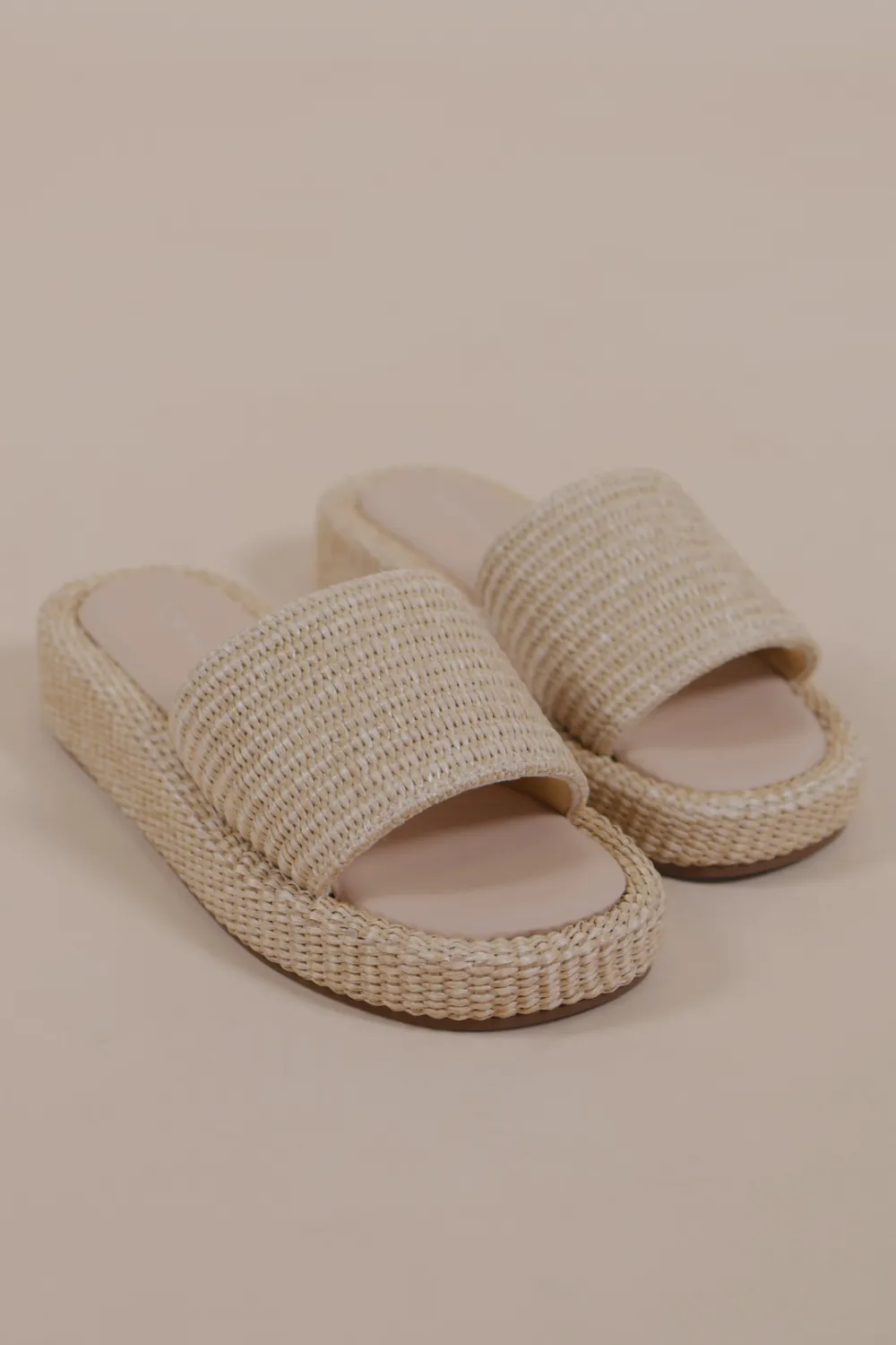 Platform Woven Flats Sandals