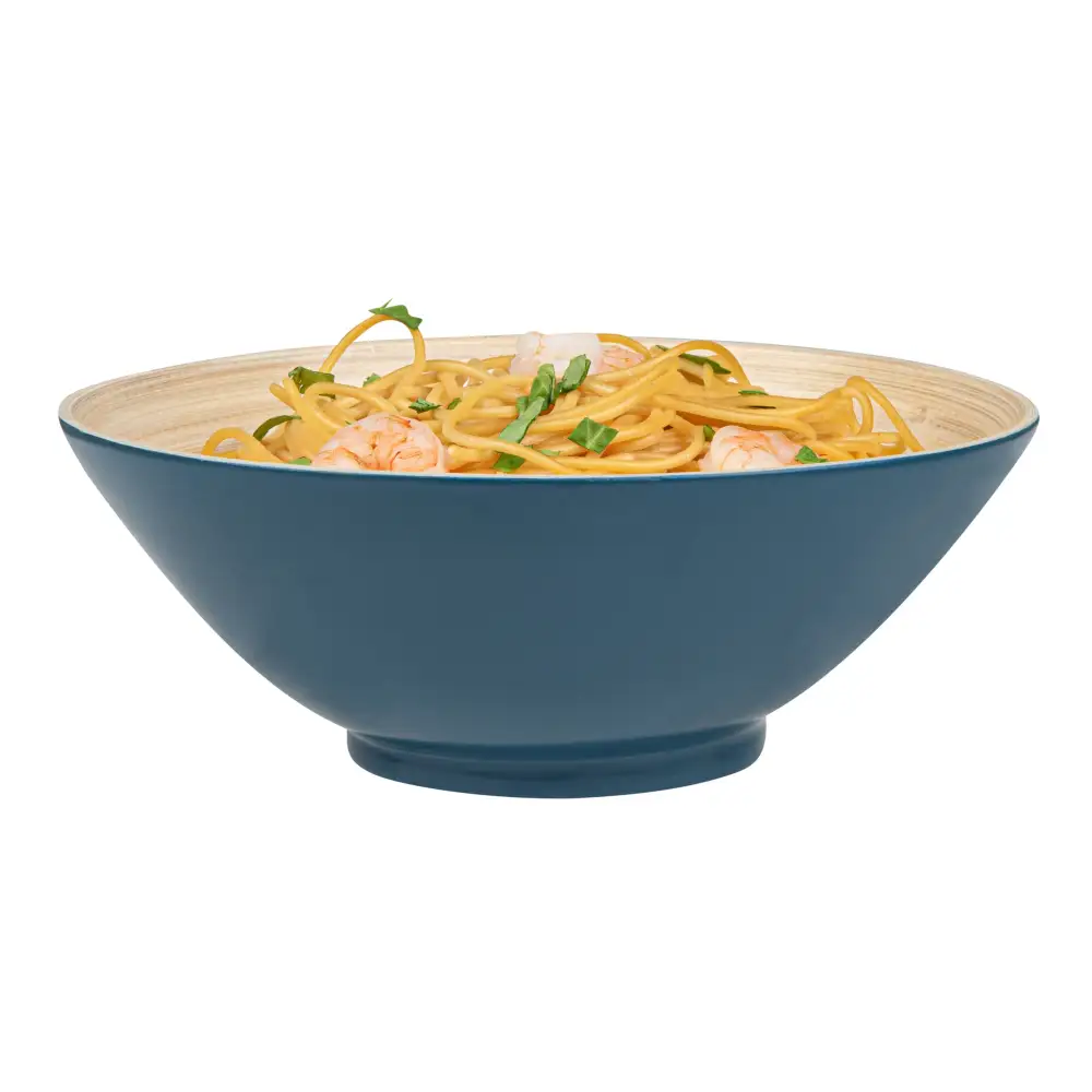Contemporary Spun Bamboo Serving Bowl