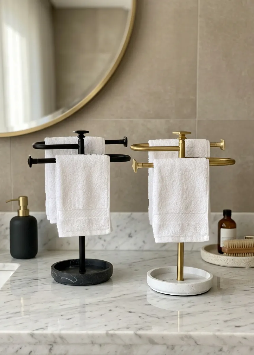 Hand Towel Stand Black