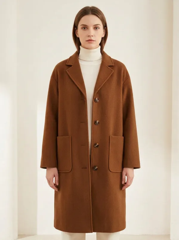 Modern Wool-Blend Outerwear Coat