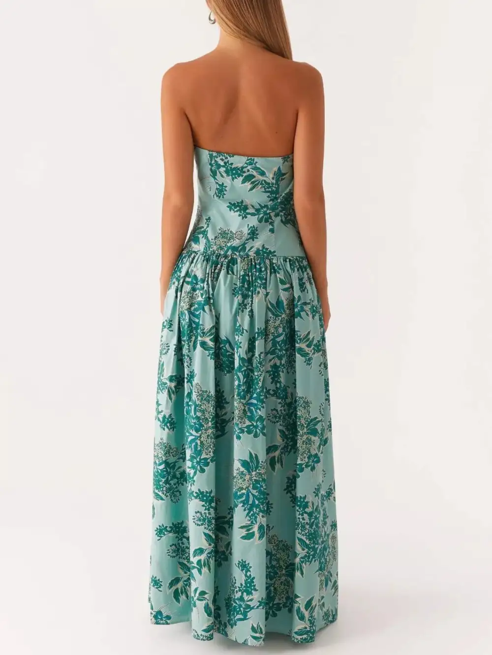 Ruched Printed Maxi Dress