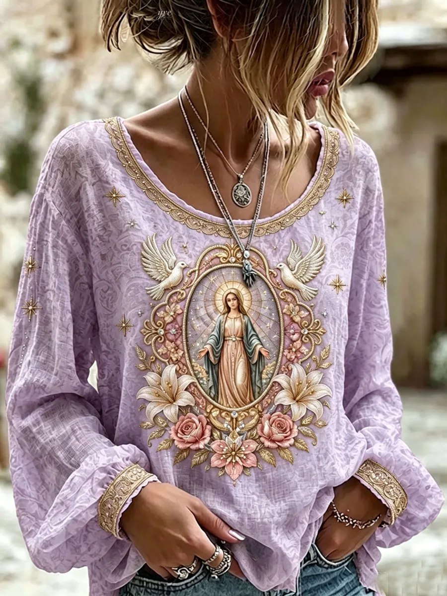 Women's Assumption of Mary Print T-shirt