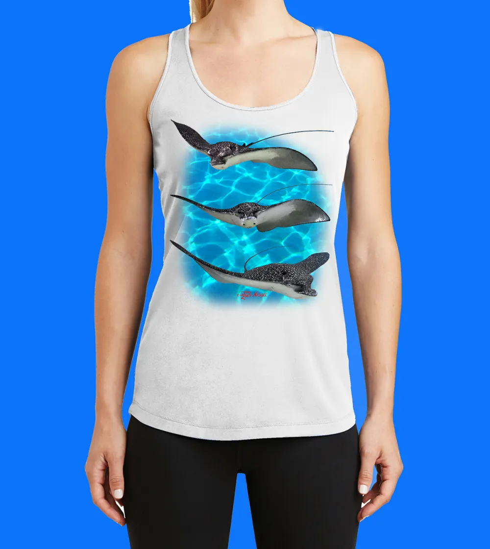 Eagle Rays In The Shallows Printed Racerback Tank Top