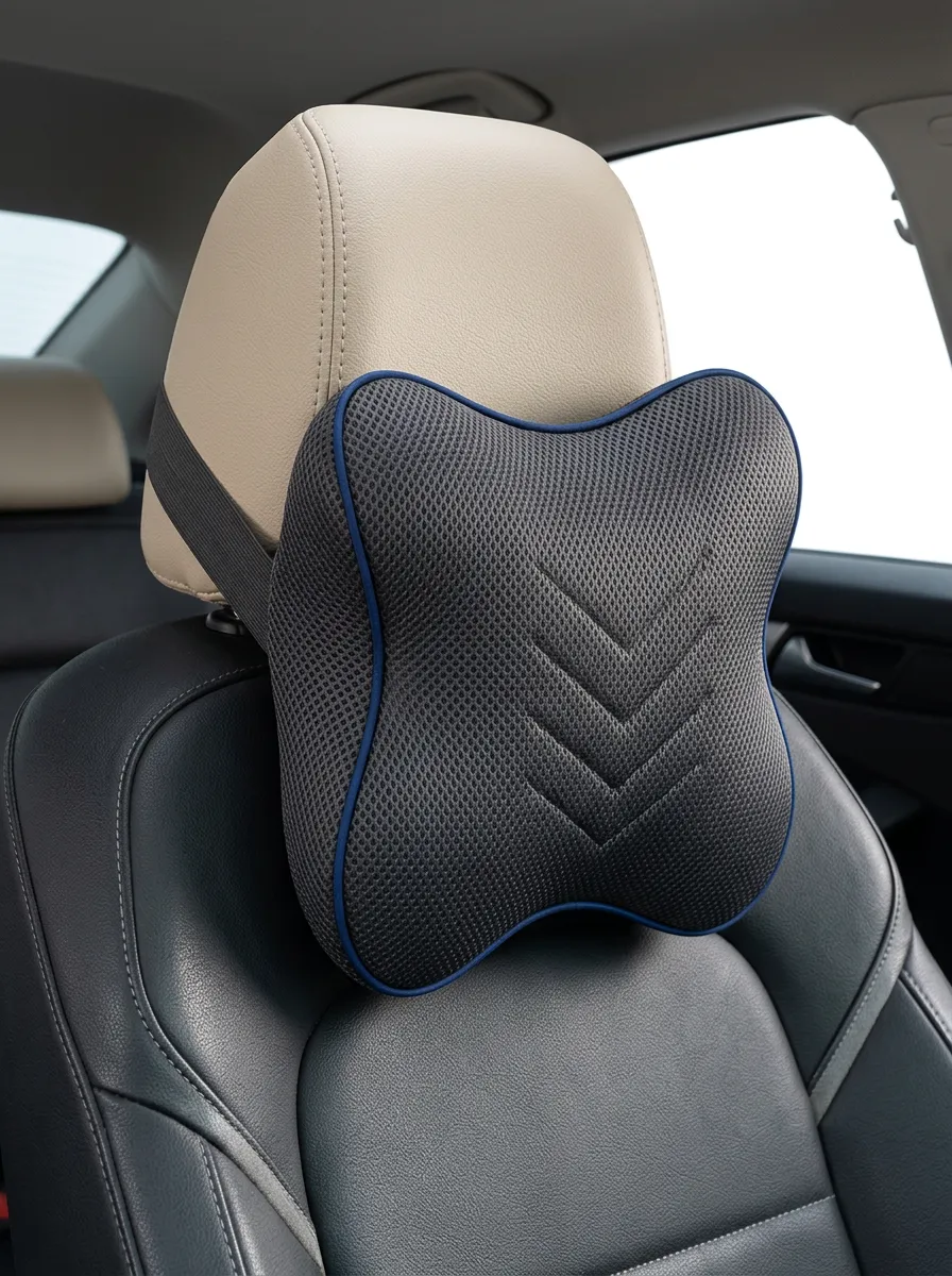 Neck-Support Mesh Chevron Car Neck Support Pillow